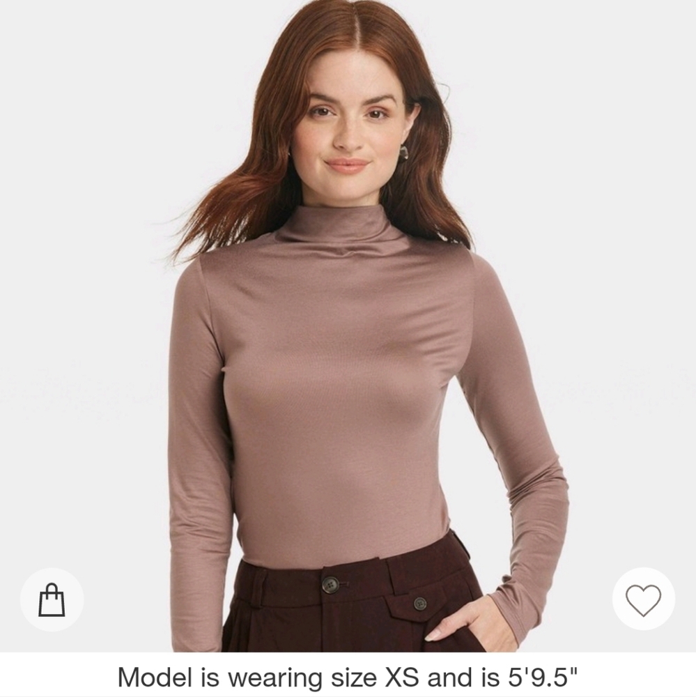 NWT Mock Neck Super Soft Taupe Shirt